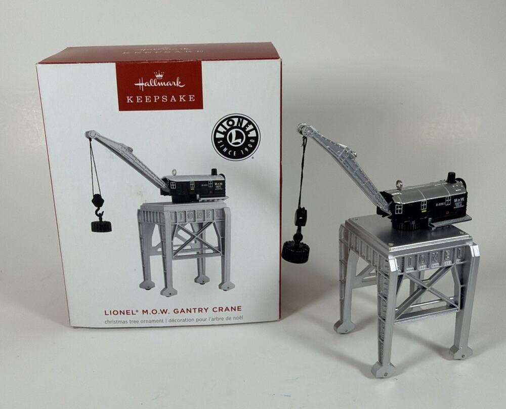 Hallmark Keepsake 2025 Lionel M.O.W. Gantry Crane Ornament Open Box